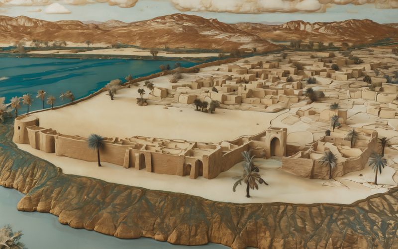 AI-painted vignette of Babylon in the Exile era