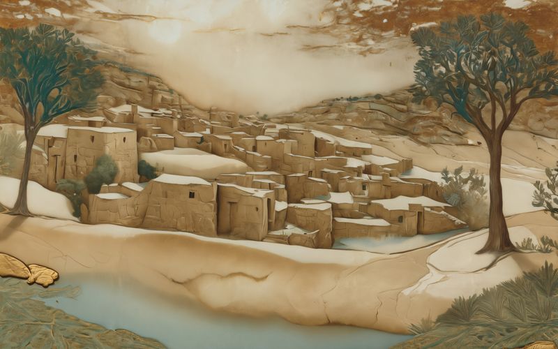 AI-painted vignette of Damascus in the Divided Kingdoms era