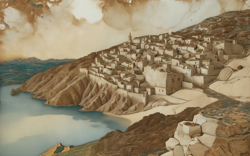 AI-painted vignette of Jerusalem in the Conquest & Judges era
