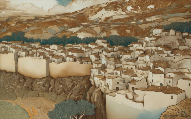 AI-painted vignette of Jerusalem in the Return era