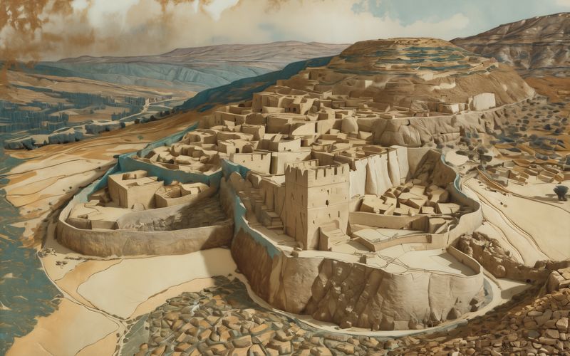 AI-painted vignette of Lachish in the Divided Kingdoms era