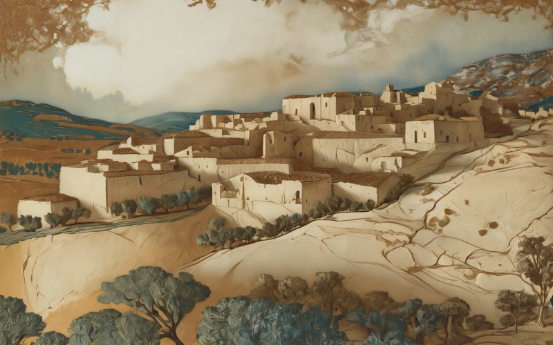 AI-painted vignette of Samaria in the Divided Kingdoms era