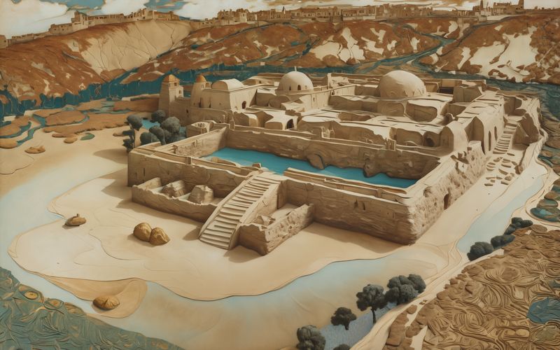 AI-painted vignette of Susa (Shushan) in the Return era